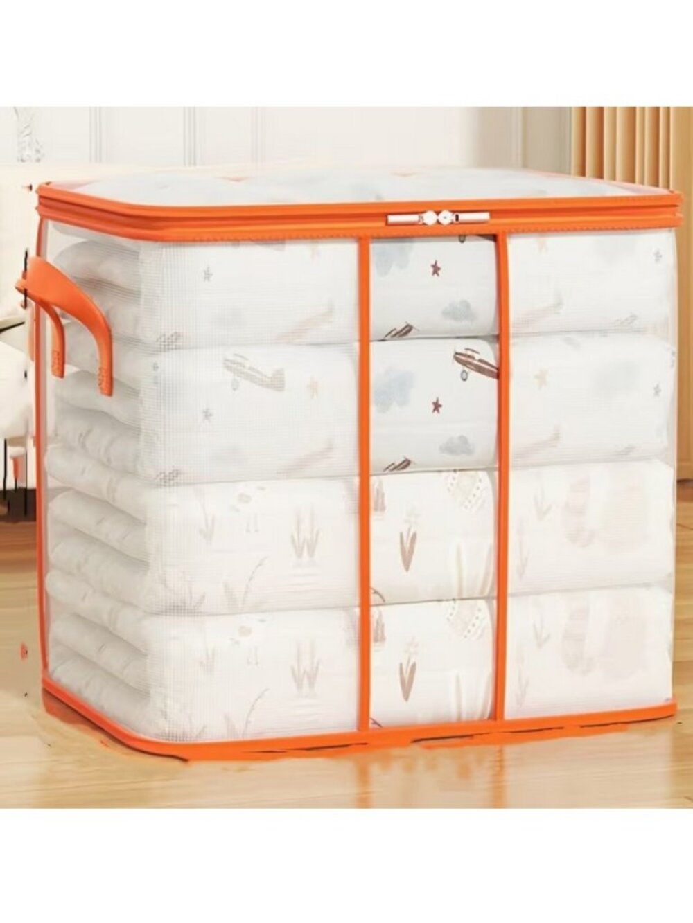 NWT LARGE Storage Bag Handles Closet Organizer Bin Reusable Foldable Container - Picture 4 of 16
